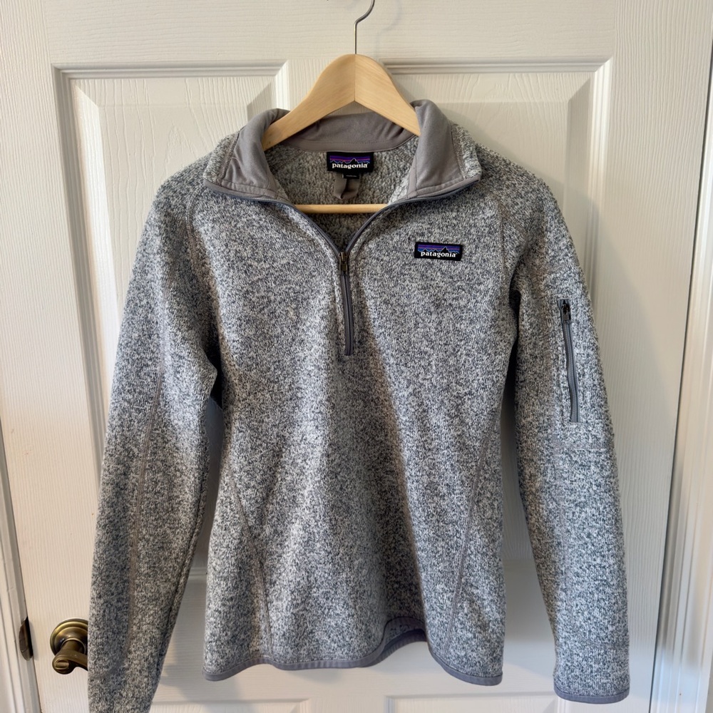 Patagonia Gray Quarter-Zip Fleece Pullover Better Sweater Birch Gray SZ S
